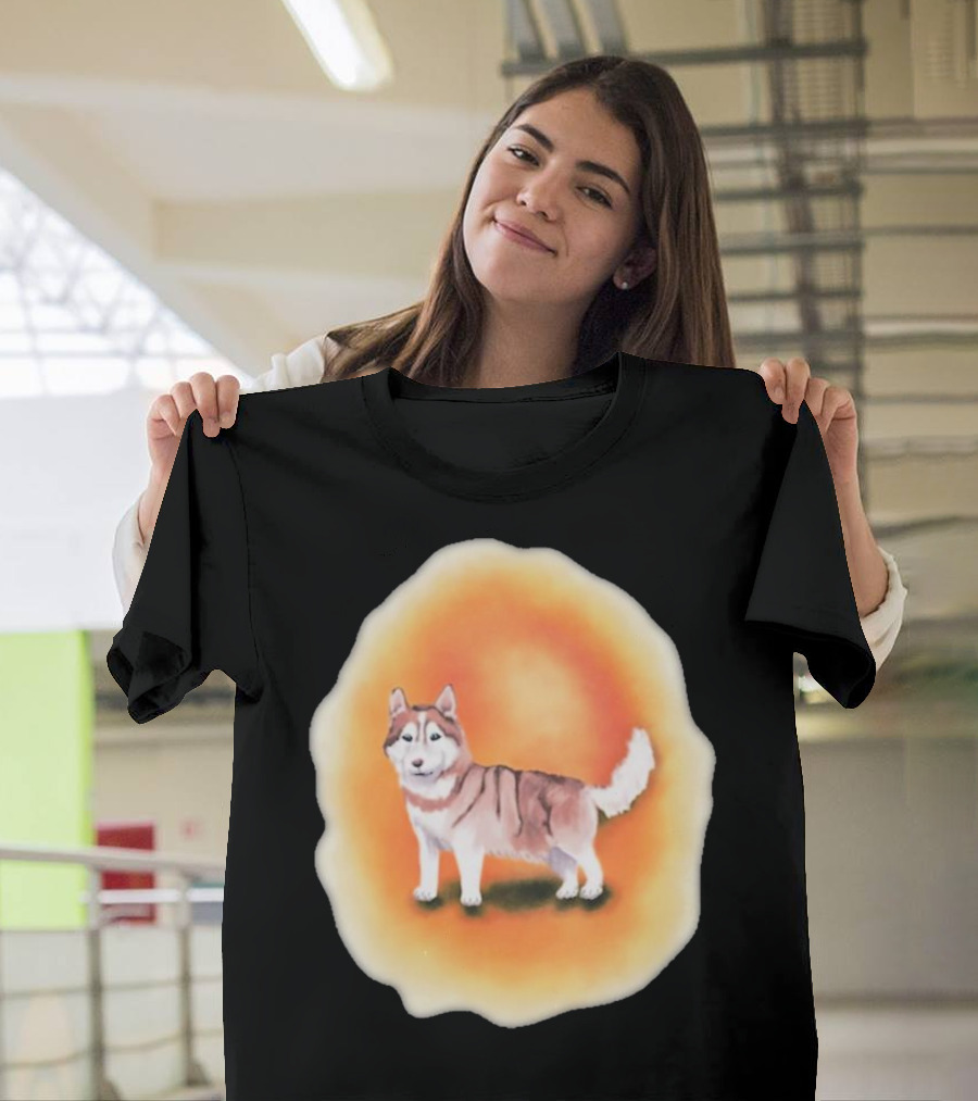 Upblissed ADHD Husky Roam As A Pack Vibrant Sunset Aura T-Shirt