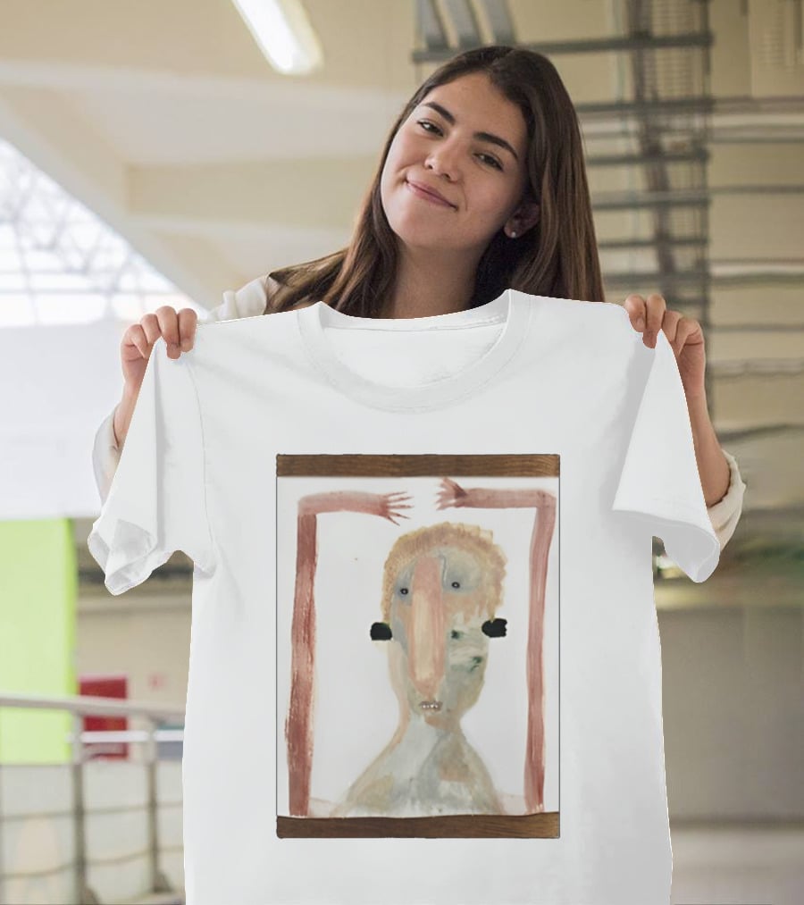 Andrew Leezus Pink Boogeyman Surreal Expressionist Character With Abstract Features T-Shirt