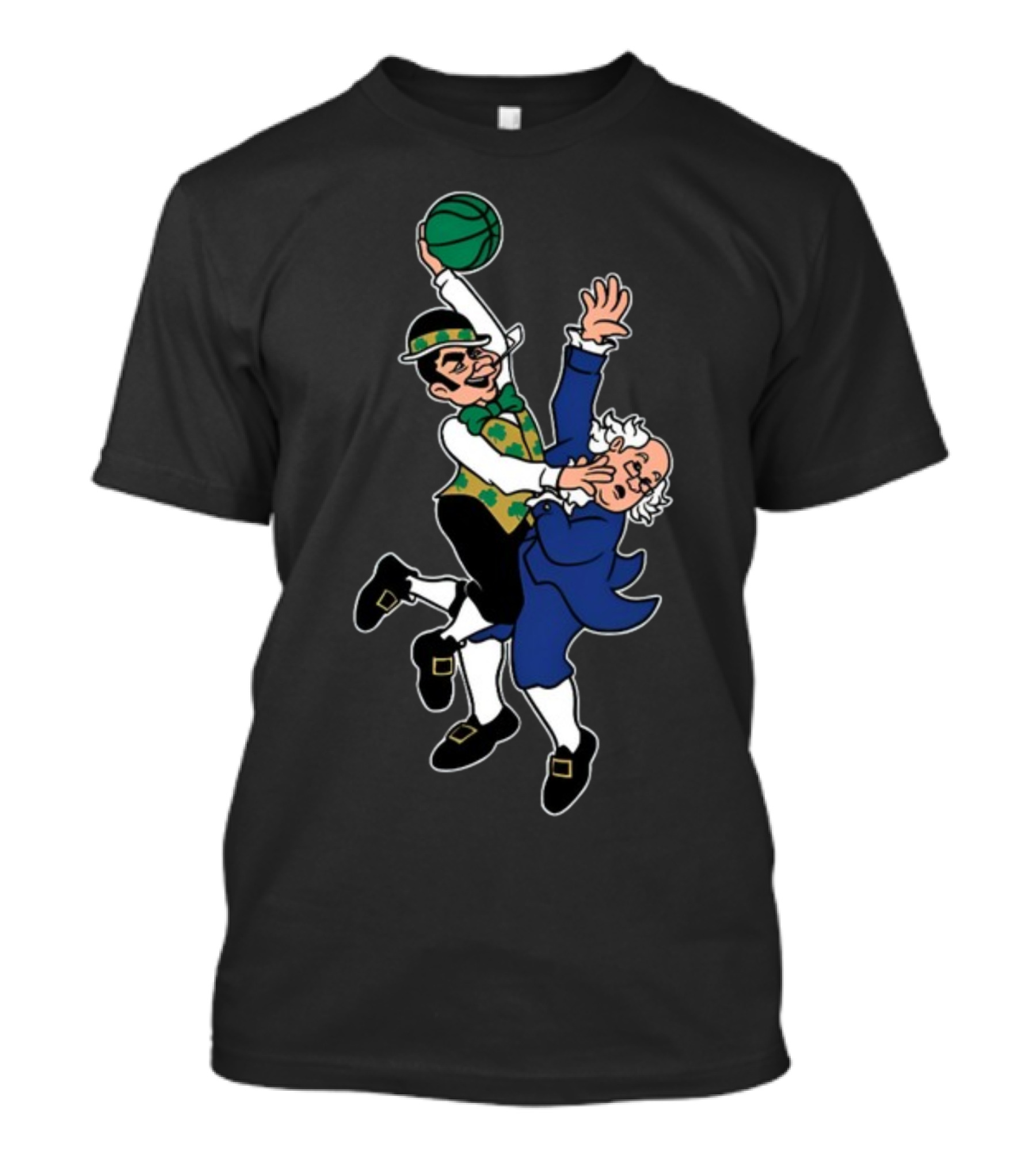 Bos Dunk Celtic Green Basketball Character With Historical Figure T-Shirt