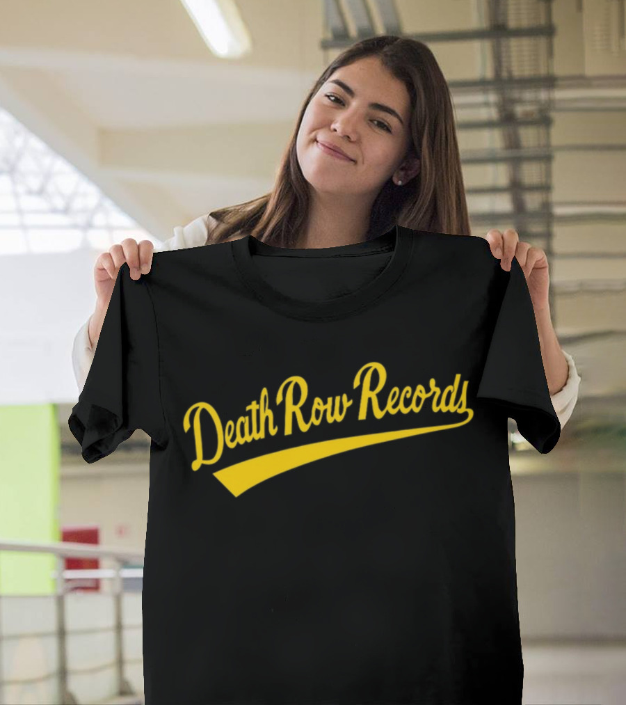 Death Row Records Baseball Style Yellow Script T-Shirt