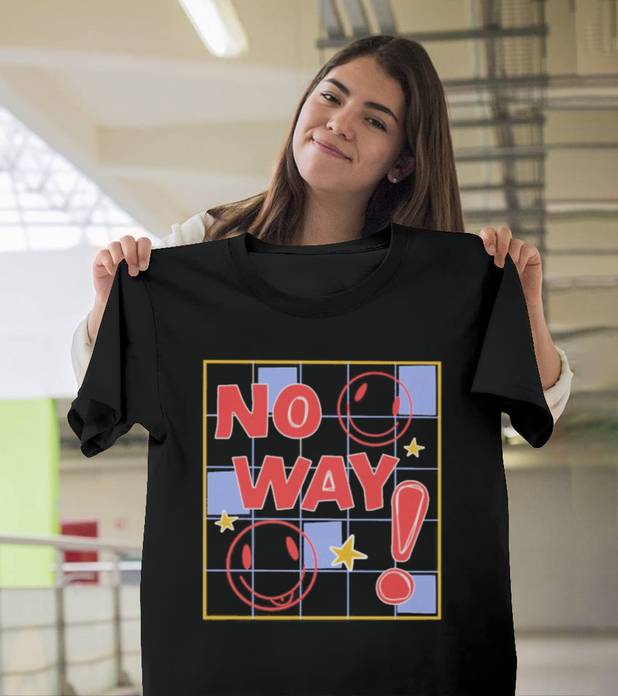 No Way Smile Faces Stars Pattern Nephyrus T-Shirt