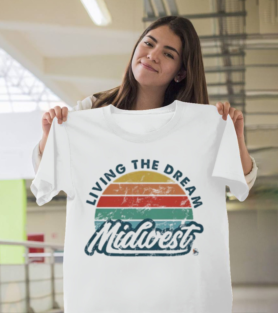 Living The Dream Midwest Retro Sunburst T-Shirt