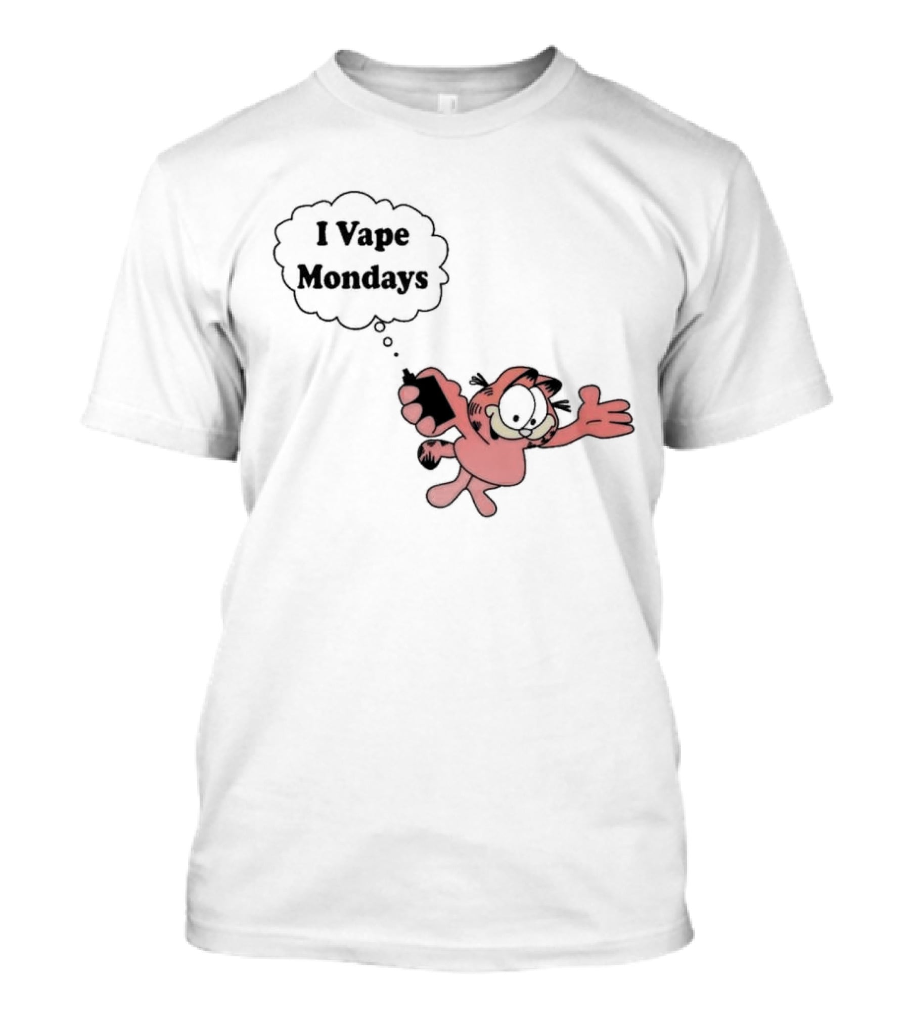 Garfield I Vape Mondays Comic Style Humor T-Shirt