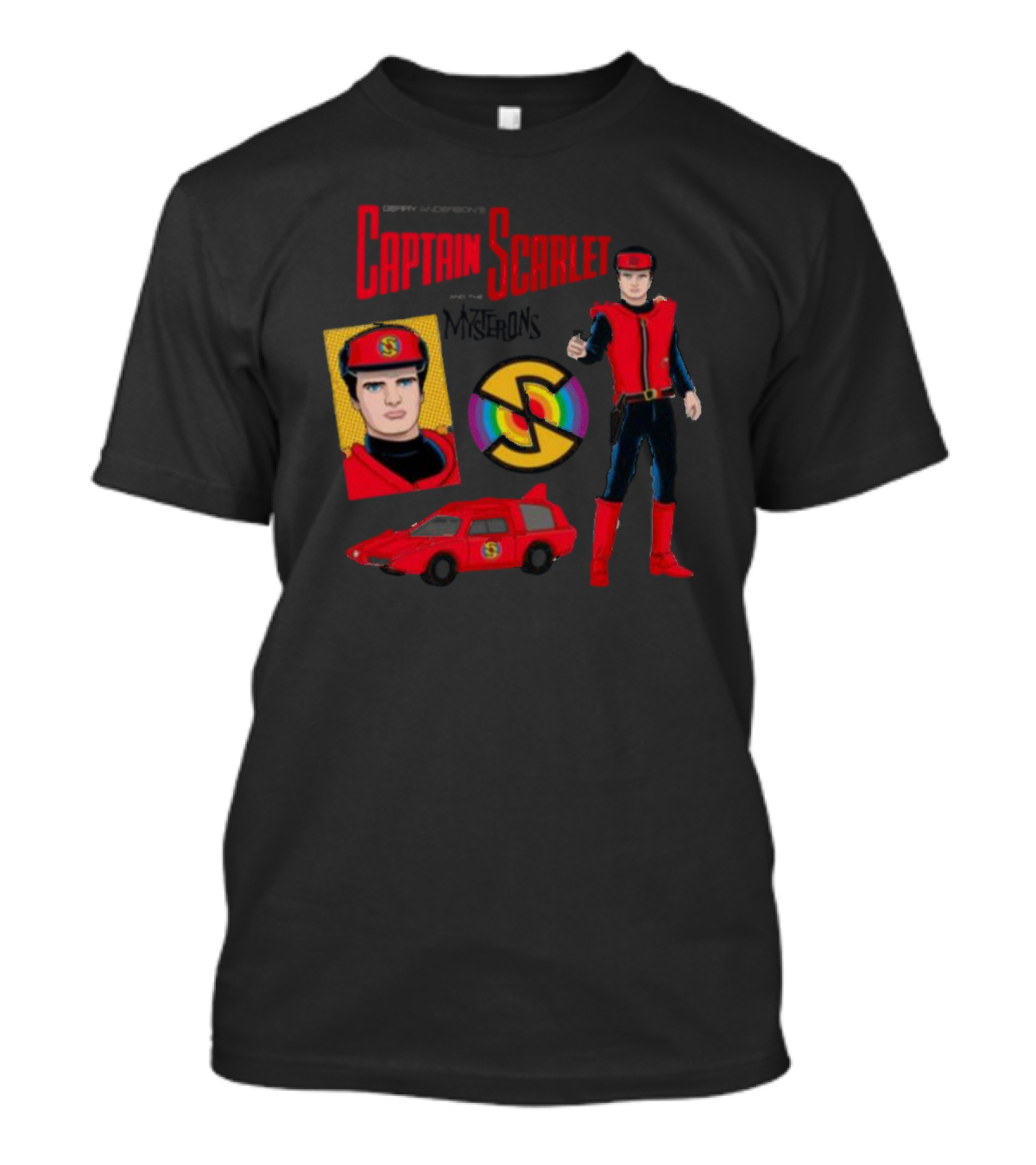 Gerry Anderson's Captain Scarlet And The Mysterons Iconic Character And Vehicle Montage T-Shirt