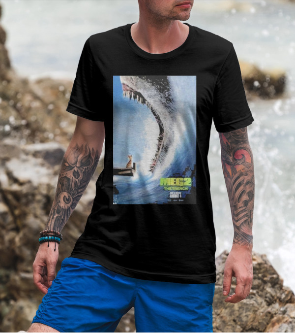 MEG 2 The Trench Shark Image Theater Release August 4 T-Shirt