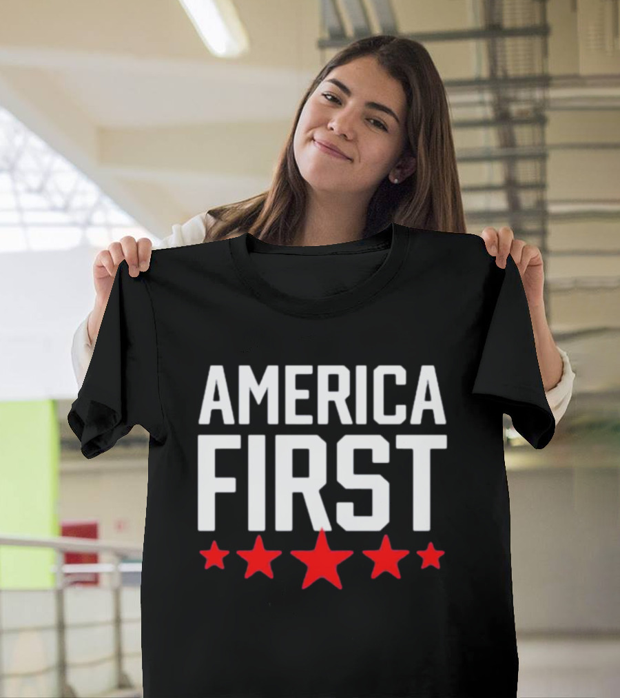 Scott Presler Wearing America First Red Stars T-Shirt
