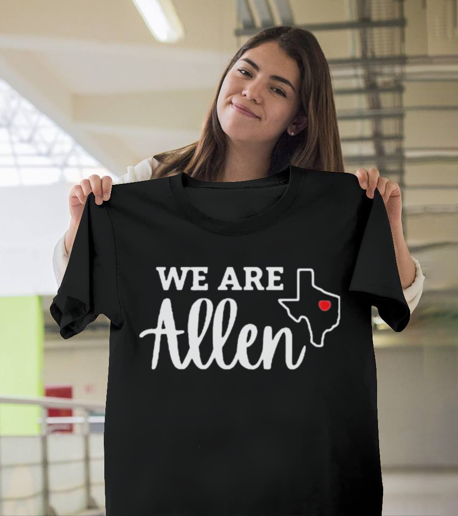 We Are Allen Texas State Red Heart T-Shirt