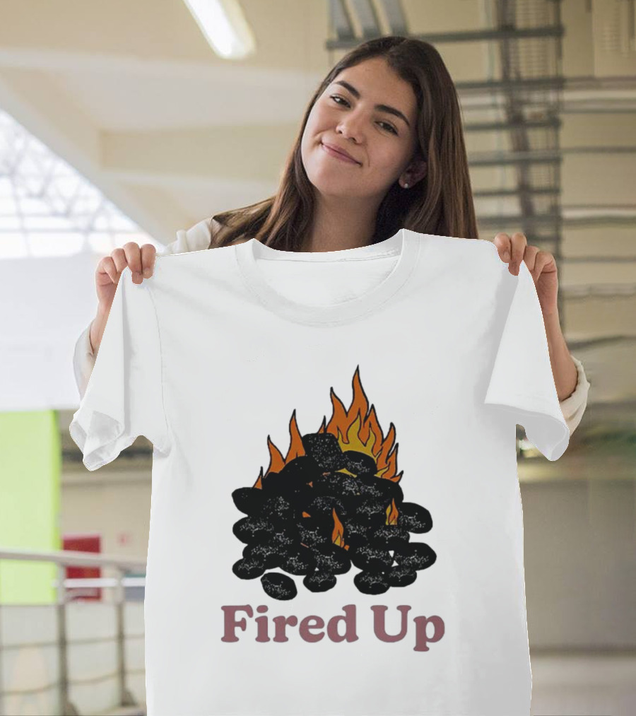 Fired Up Burning Coals and Flames T-Shirt