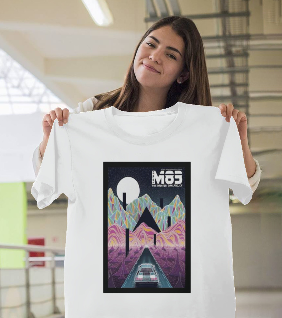 M83 May 16 and 17 Fox Theater Oakland CA Retro Futuristic Mountains and Car T-Shirt