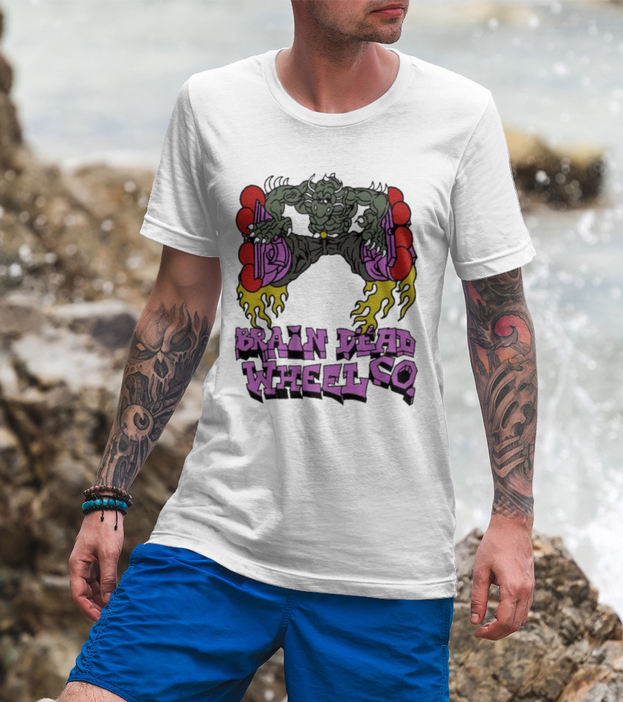 Brain Dead Wheel Co Dragon Skater T-Shirt