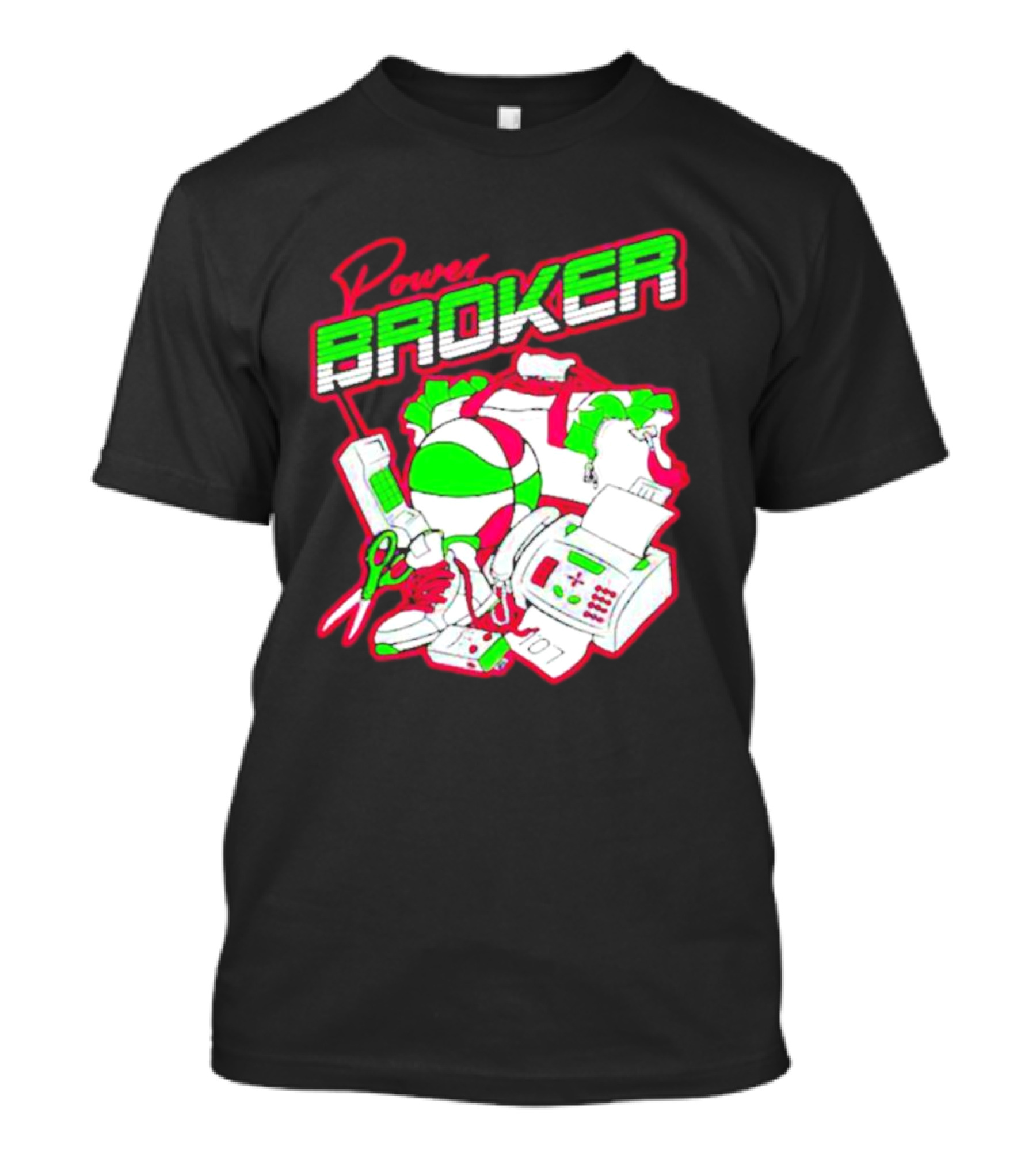 Power Broker Retro Tech And Sports Collage T-Shirt