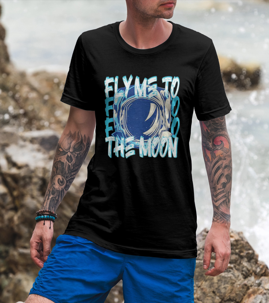 Fly Me To The Moon Astronaut Helmet Sky Stars T-Shirt