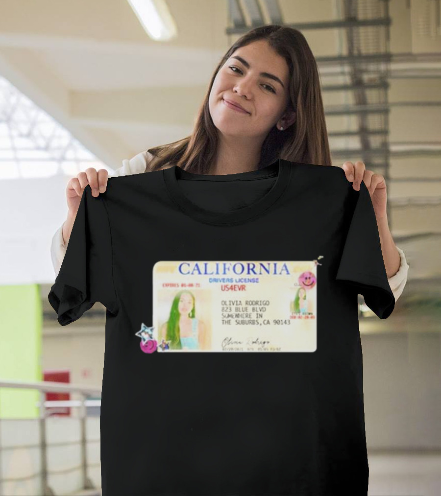 Pop Hive California Drivers License US4EVR Olivia Rodrigo Somewhere in the Suburbs T-Shirt
