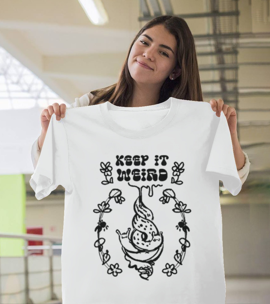Keep It Weird Quailtea Playful Floral Swirl T-Shirt