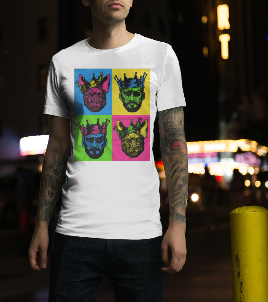 CM Punk King Pop Art Warhol Style Quad Crowned Faces T-Shirt