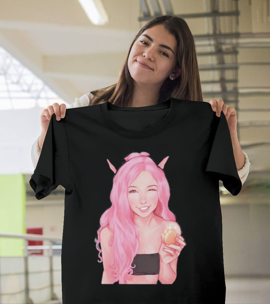 Belle Delphine Pink Hair Winking Holding Golden Egg Fantasy T-Shirt