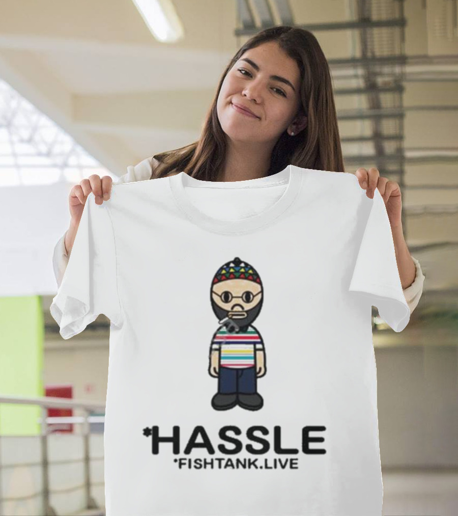 Hassle Fish Tank Live Figure With Colorful Hat And Striped T-Shirt