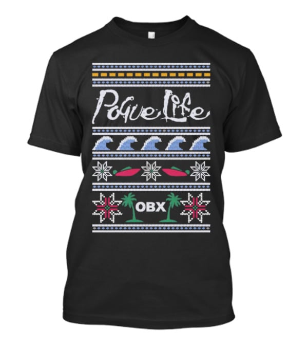 Pogue Life OBX Tacky Christmas Waves And Palms T-Shirt