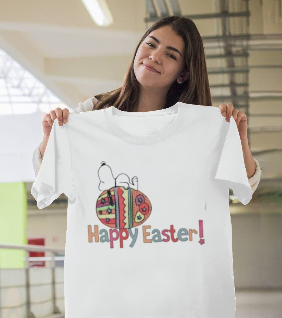 Snoopy Sleeping on Easter Egg Happy Easter T-Shirt