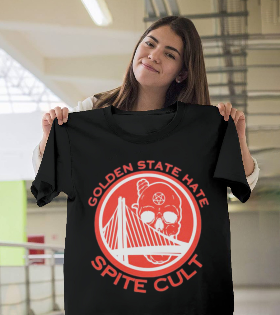 Golden State Hate Spite Cult Skull Bridge T-Shirt