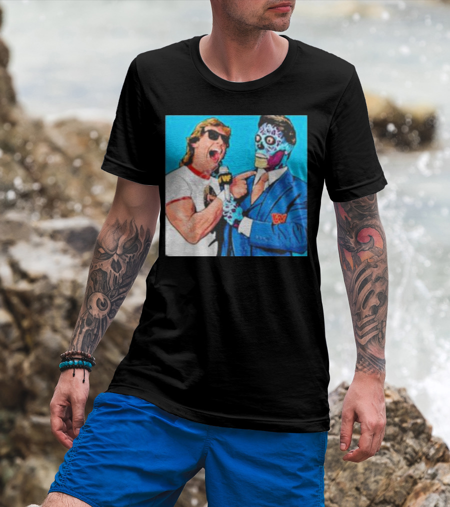 SquaredCircle They Live Wrestling Parody Comic T-Shirt