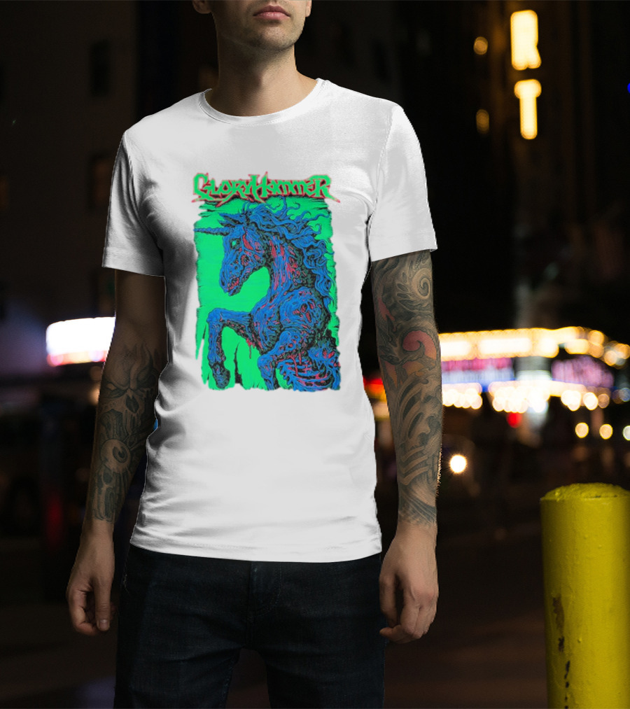 Gloryhammer Glowing Zombie Unicorn T-Shirt