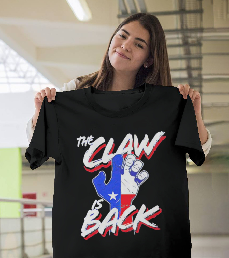 The Claw Is Back Texas Baseball Flag Fist T-Shirt