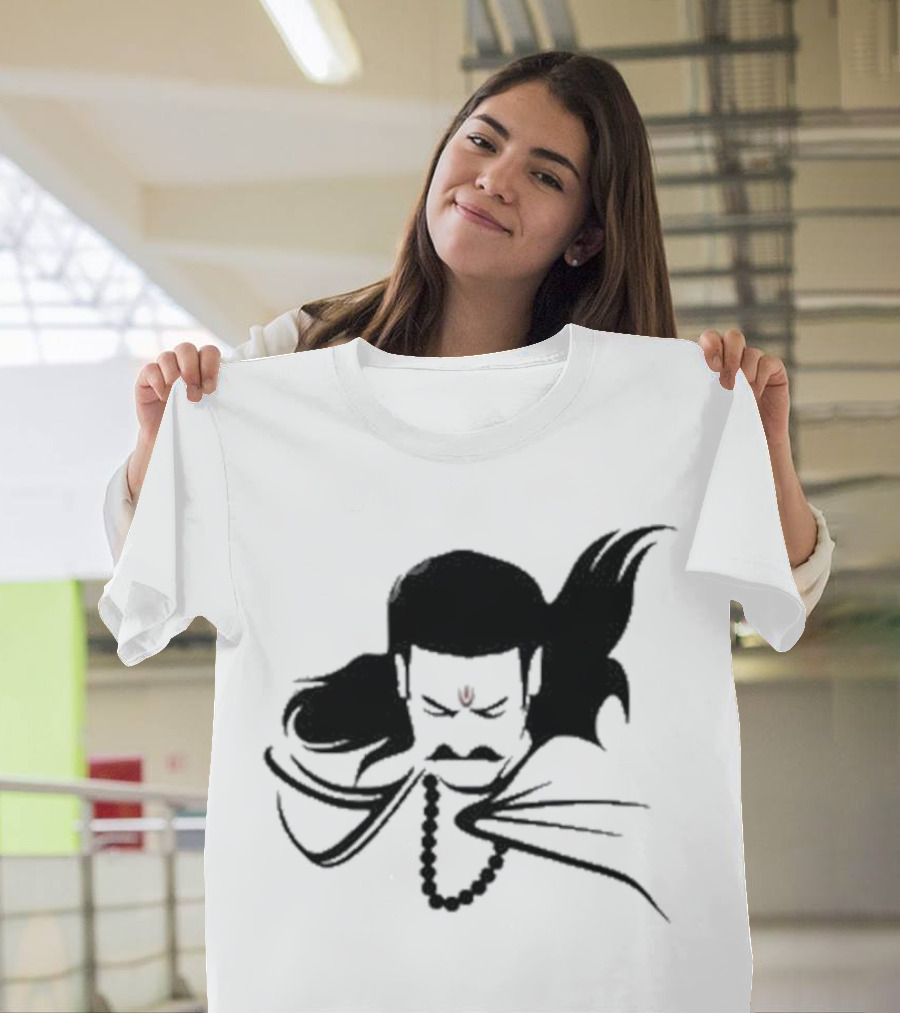 Prabhas The Lone Prince Adipurush Minimalist Silhouette With Red Tilak T-Shirt