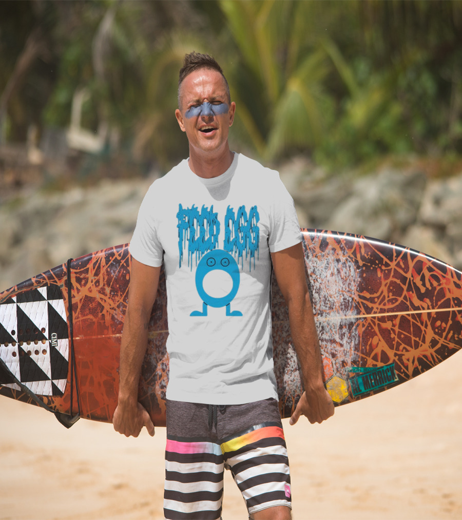 Feed Egg ITYSL Limited Blue Cartoon Character T-Shirt