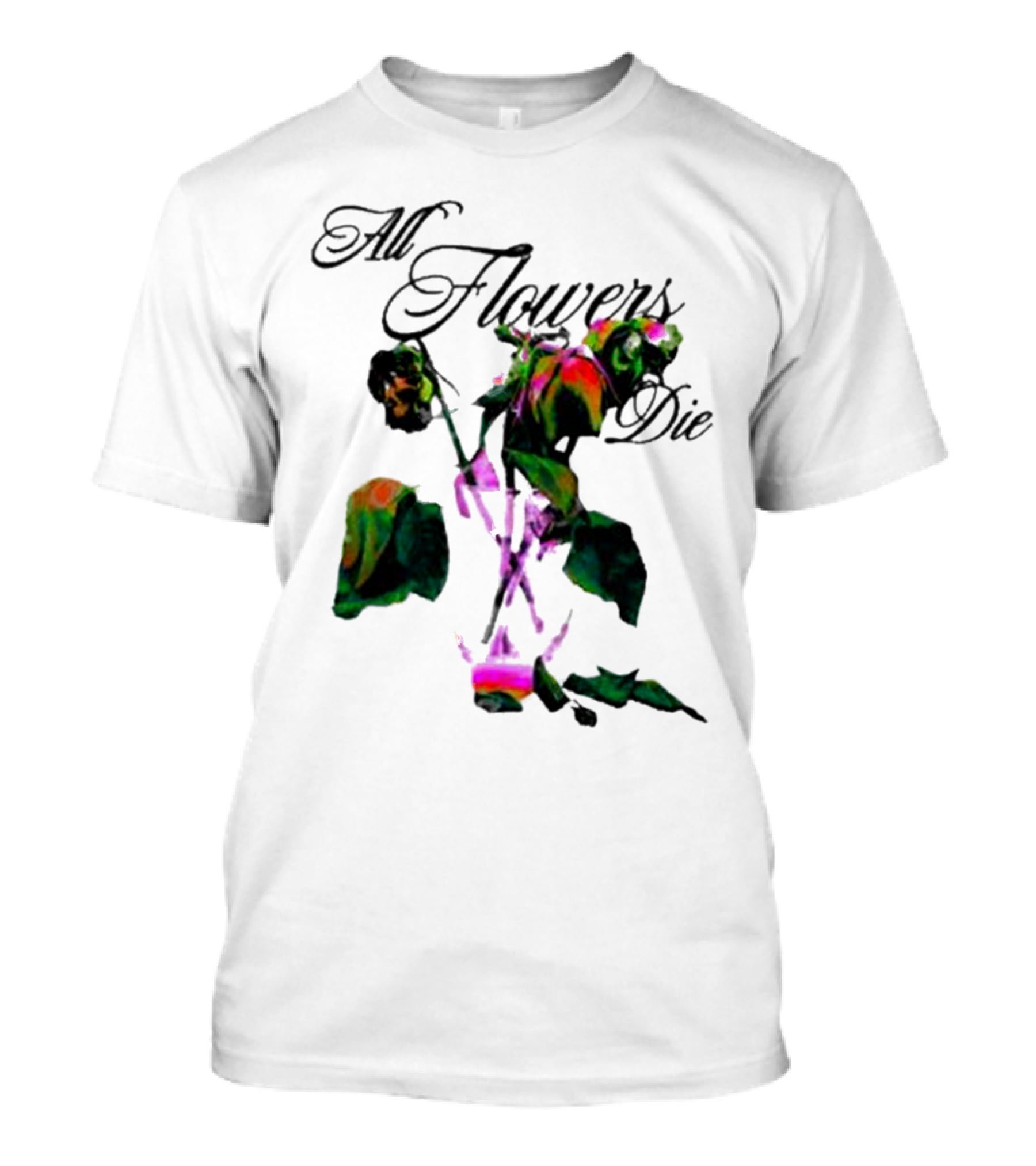 All Flowers Die Ekos Bigcartel Store Multicolored Wilted Roses T-Shirt