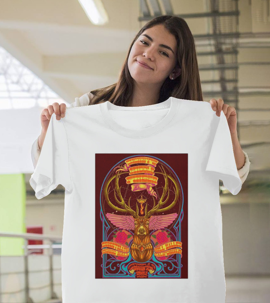 Jerry’s Middle Finger Mill Valley Deer with Antlers and Roses T-Shirt