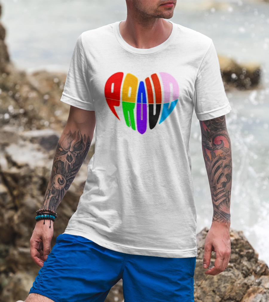 Proud Progress Heart Rainbow Colors T-Shirt