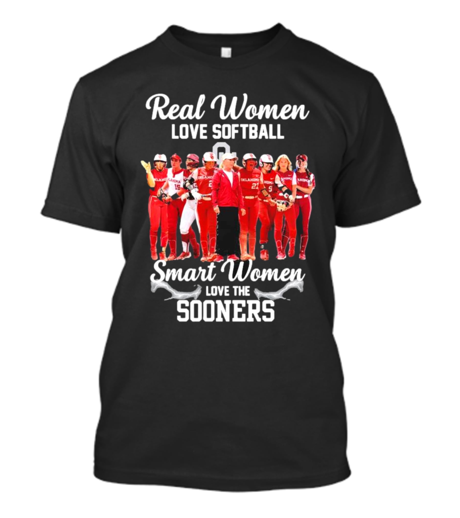 Real Women Love Softball Smart Women Love The Oklahoma Sooners T-Shirt