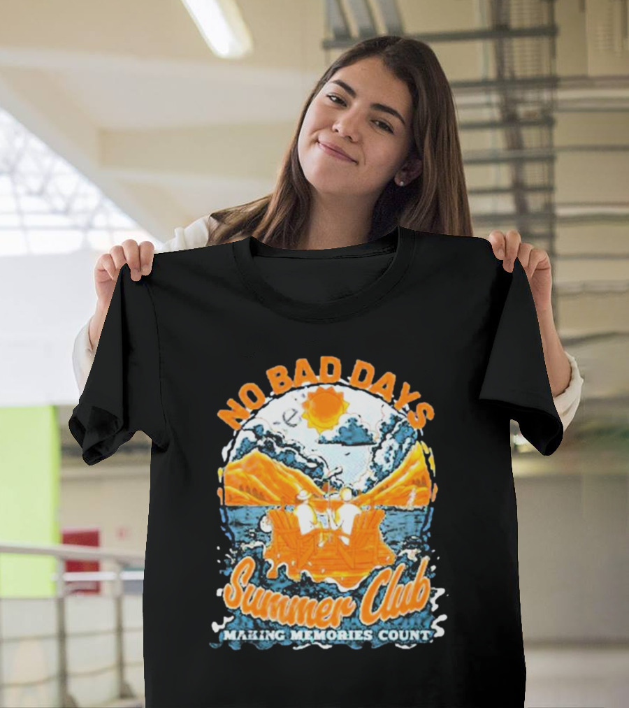 The Hockey Guys No Bad Days Summer Club Making Memories Count Adirondack Lakeside Scene T-Shirt