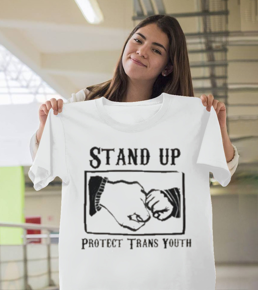 Stand Up Protect Trans Youth Fist Bump Solidarity T-Shirt