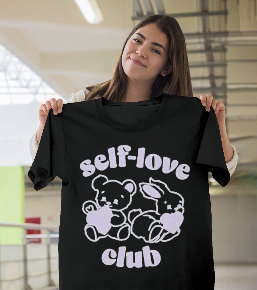 Self-Love Club Bear And Bunny Hearts T-Shirt
