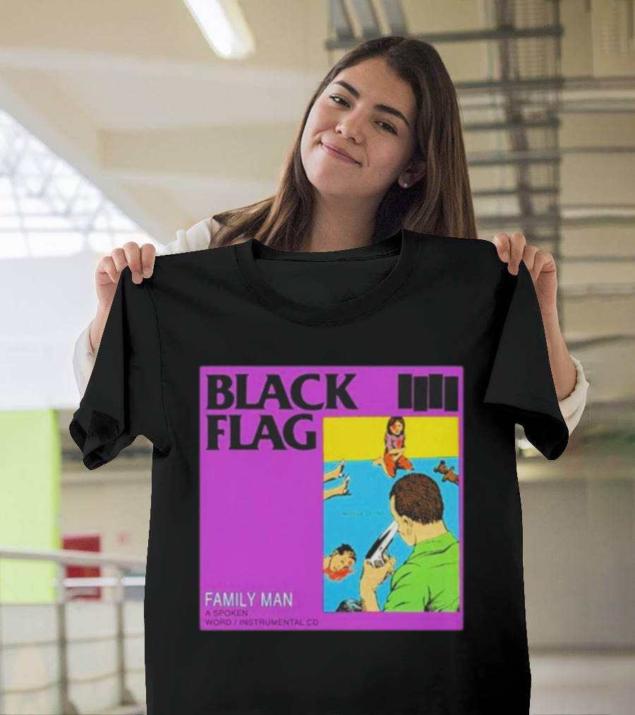 Black Flag Family Man Spoken Word Instrumental CD Album T-Shirt