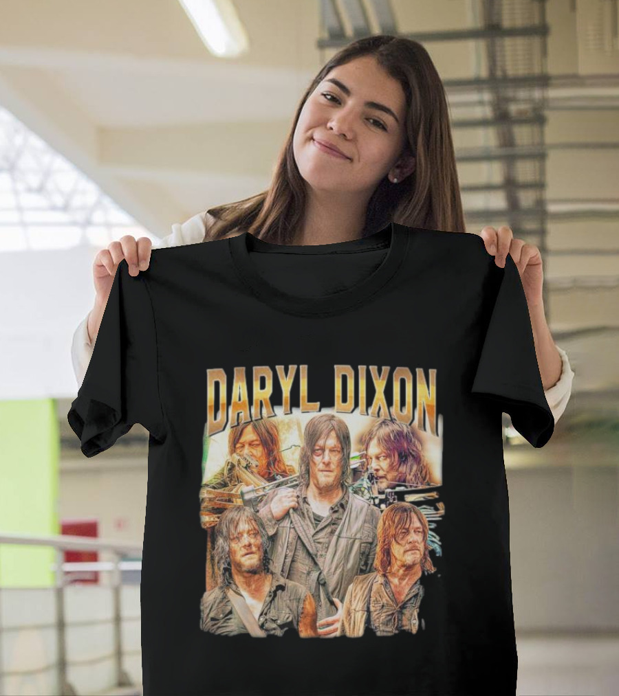Daryl Dixon Crossbow Hunter Montage T-Shirt