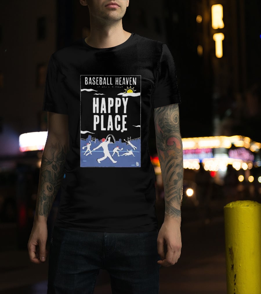 Cardinals Baseball Heaven Happy Place T-Shirt