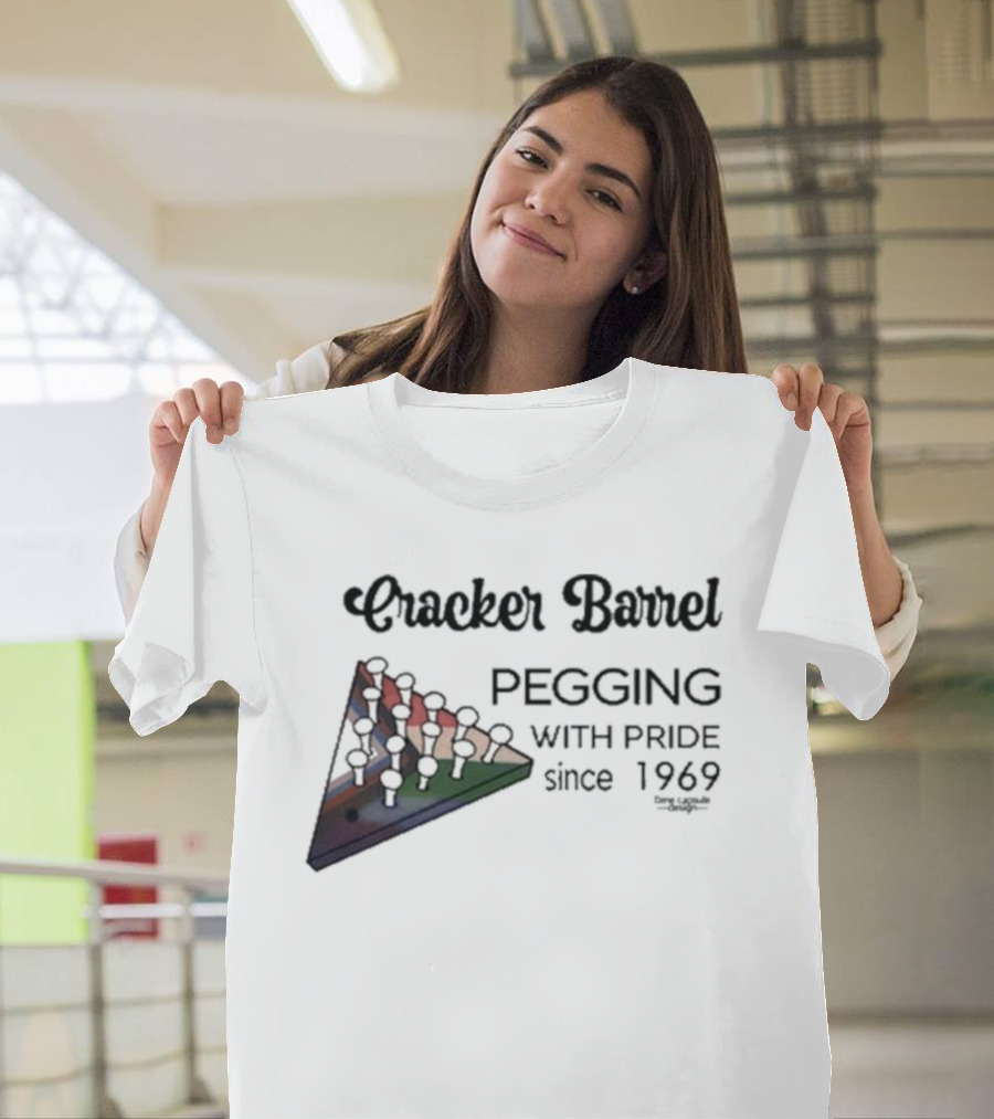 Cracker Barrel Pegging Pride Triangle Game Since 1969 T-Shirt