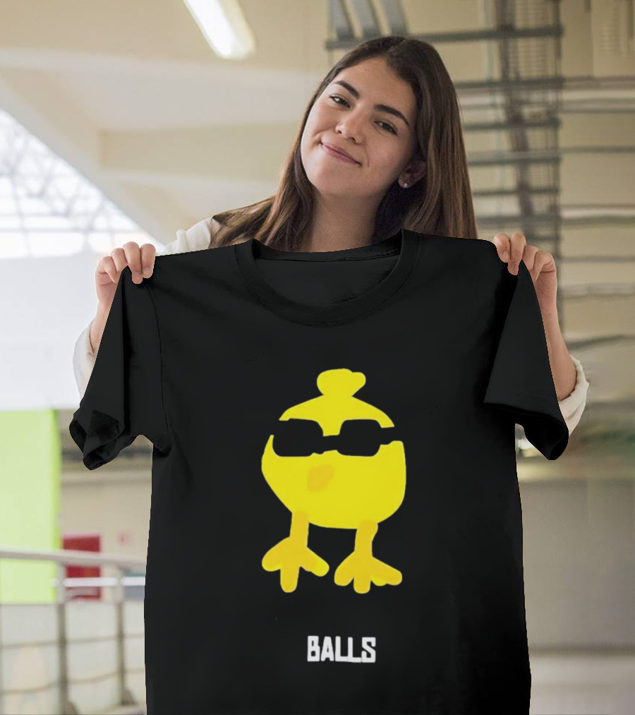 Minnow Chicken Balls Sunglasses Yellow Bird T-Shirt