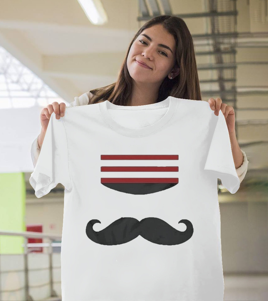 Mr Redleg Mustache Iconic Mustache And Red Stripes T-Shirt