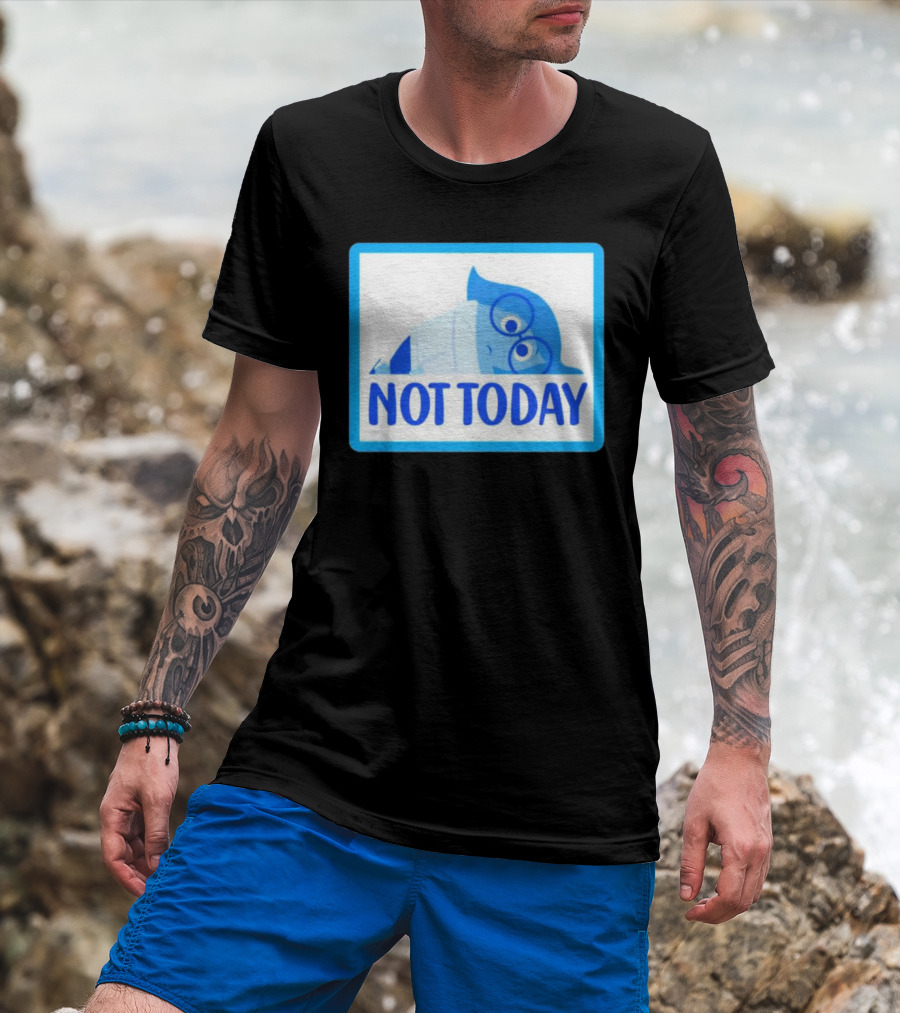 Not Today Sadness Character Blue Glasses Image T-Shirt