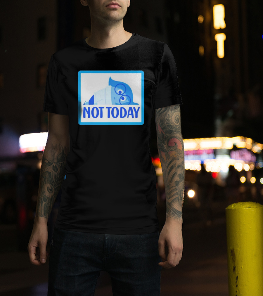 Not Today Sadness Character Blue Glasses Image T-Shirt