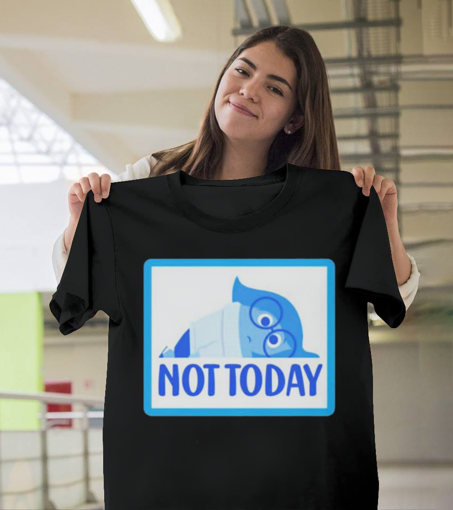 Not Today Sadness Character Blue Glasses Image T-Shirt