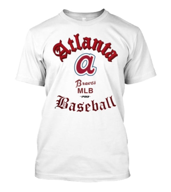Atlanta Braves MLB Baseball Pro Standard Cream Cooperstown Old English T-Shirt