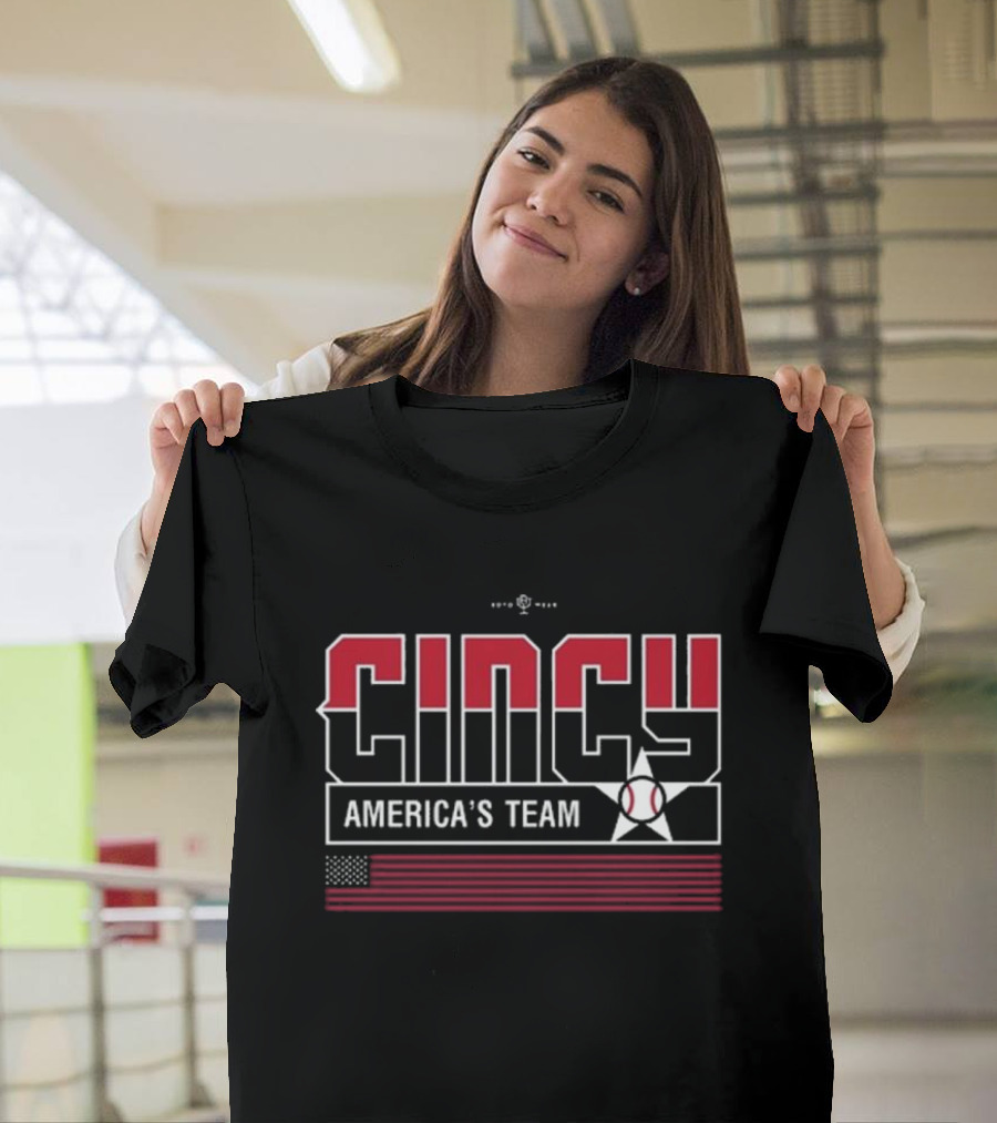 Cincy America's Team Baseball Flag Iconic Phrase T-Shirt