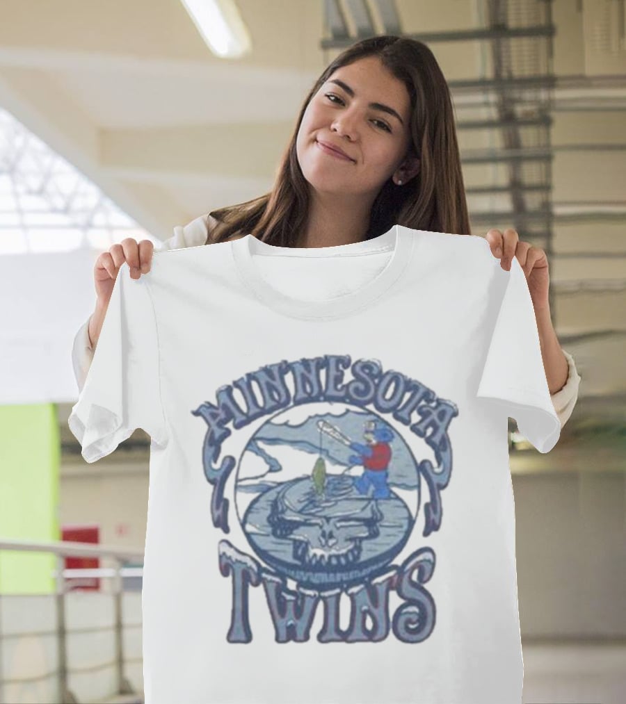 Minnesota Twins Grateful Dead Fishing Skull T-Shirt