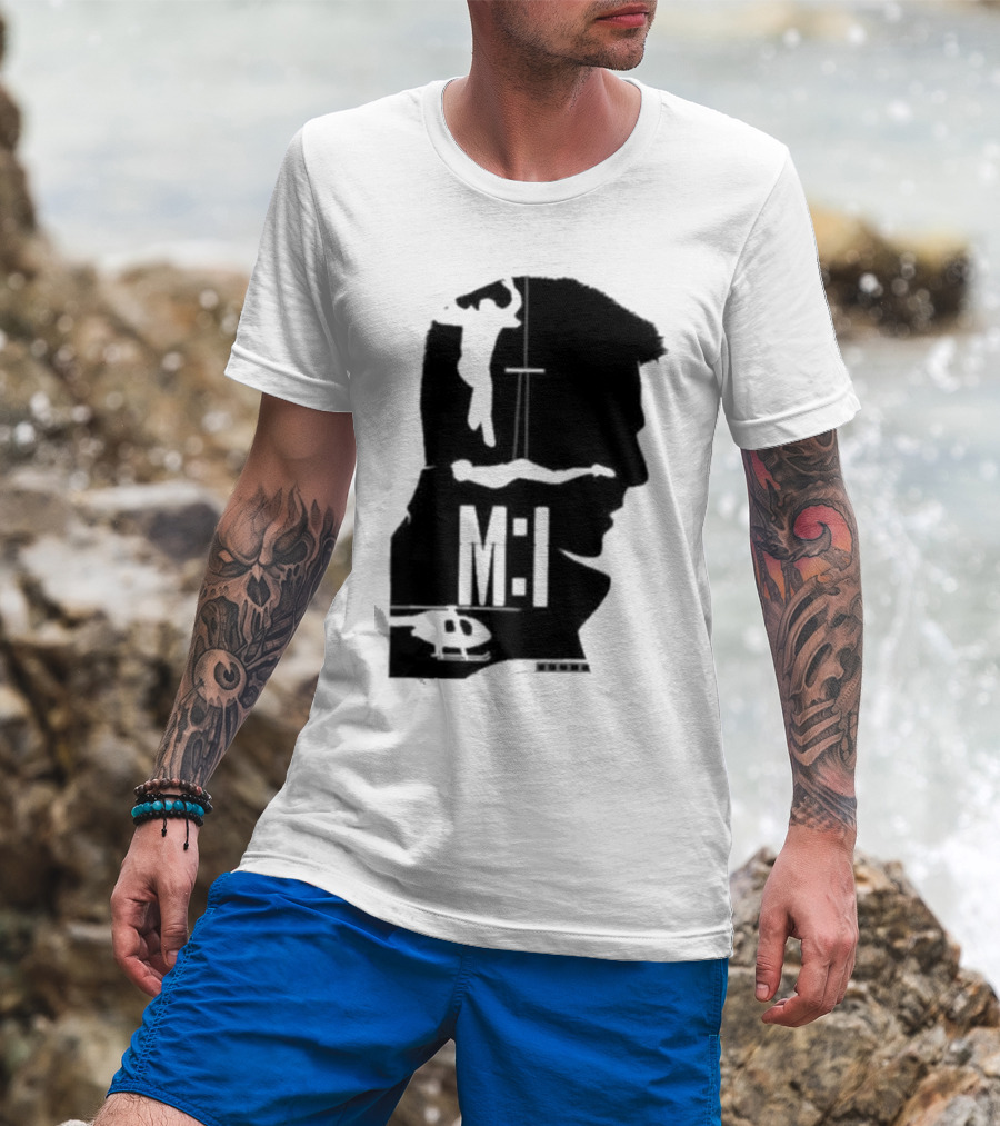Mission Impossible Series MI Essential Silhouette And Helicopter Scene T-Shirt
