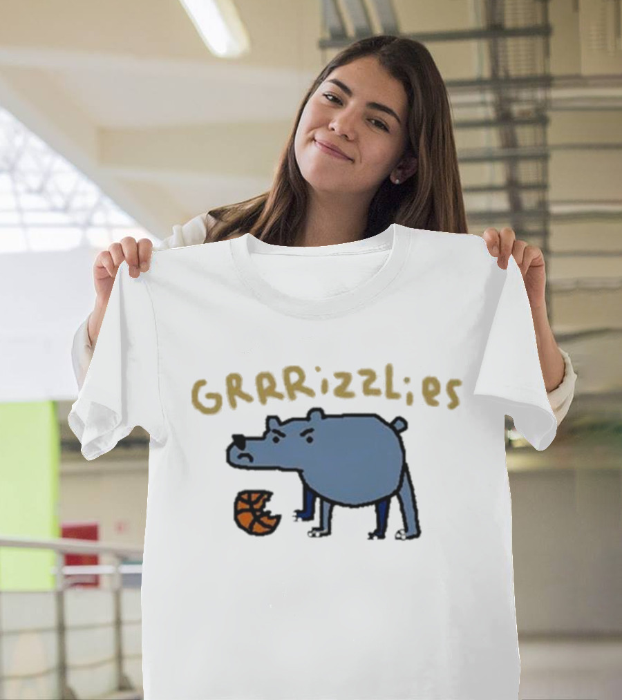GRRRizzlies Cartoon Bear With Basketball T-Shirt